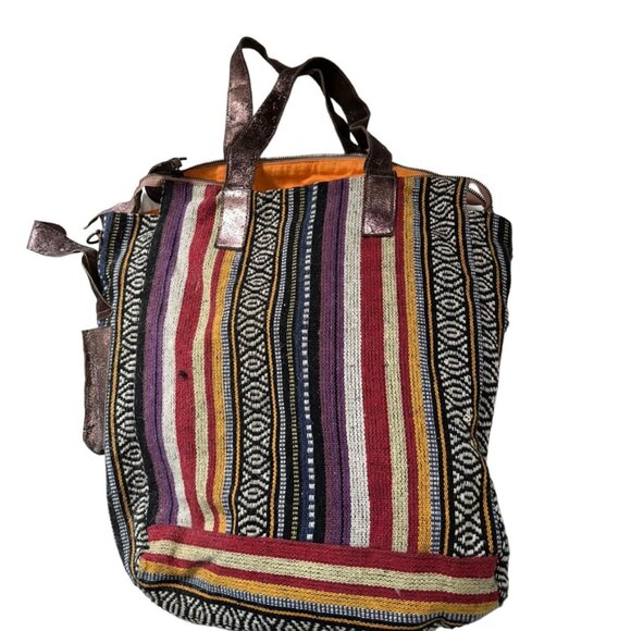 Roberta Roller Rabbit Freymann purple metallic orange woven stripes larg… - Picture 4 of 7